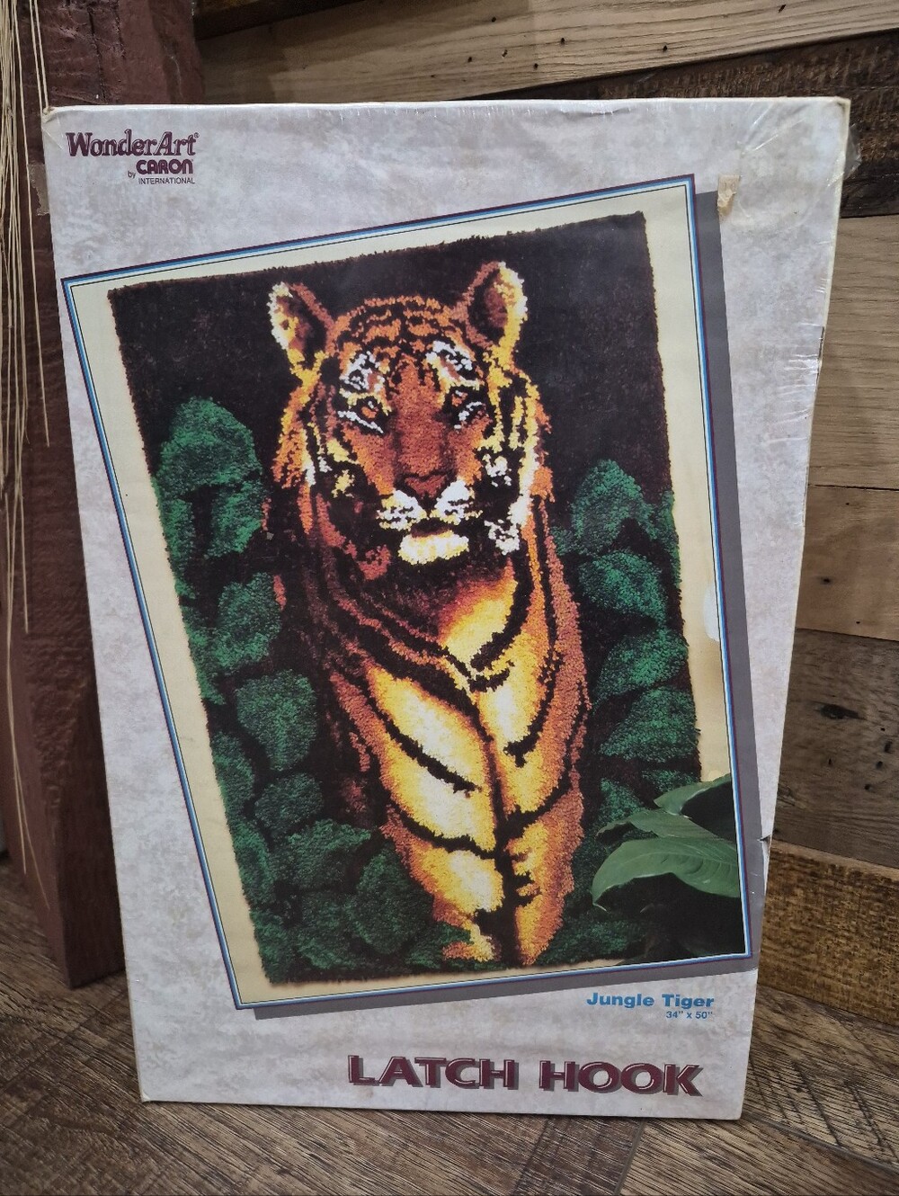 LATCH HOOK KIT - #4493 WONDERART "JUNGLE TIGER" MAGNIFICENT & NIP!